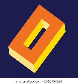Cute and sweet Style of isometric numbers 0 vector illustration