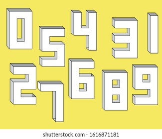 Cute and sweet Style of isometric numbers vector illustration