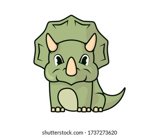 Cute and Sweet Triceratops Illustration