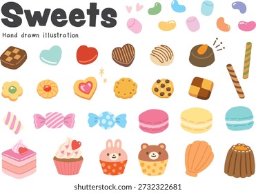 Cute Sweets Illustration Icon Set