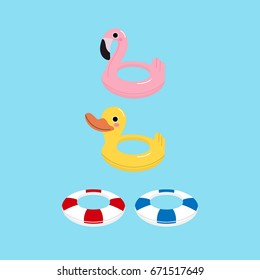 cute swim ring vector