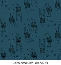 Cute swimmers seamless retro background, can be used for fashion textile, cloth, scrap booking and background. Hand draw pattern