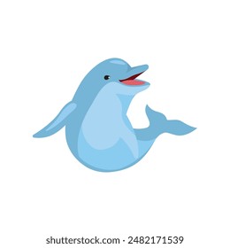 cute swimming dolphin aquatic animal isolated