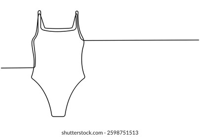 Cute swimsuit icon continuous one line drawing