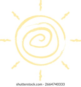 Ilustración vectorial de sol de remolino lindo