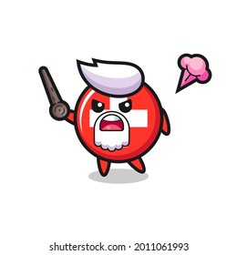 cute switzerland flag badge grandpa is getting angry , cute style design for t shirt, sticker, logo element