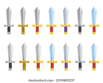 Cute sword illustration material set