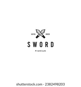 Plantilla de icono de diseño del logotipo de la espada de corte