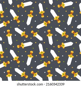 Cute Sword Pattern. Seamless Pattern for Kids.