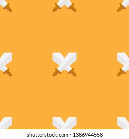 Cute swords seamless pattern for kids. Background with flat cartoon game elements. Vector illustration.
