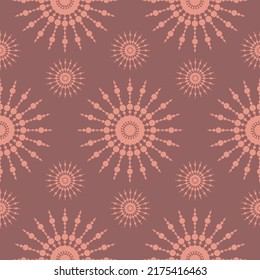 Cute symmetrische Blumenmuster, Hintergrund mit farbiger Blume Mandala Kristall nahtlos Muster für Textilien und Umhüllungspapier