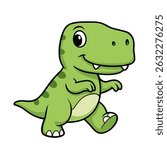 Cute T Rex Cartoon Mascot Tyrannosaurus Illustrations