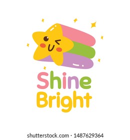 Cute t shirt design with kawaii star