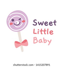 Cute t shirt design with lollipop