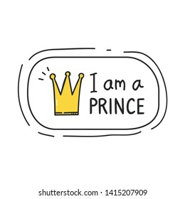 Cute t shirt design with prince crown