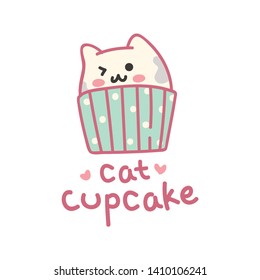 Cute t shirt design with slogan and cute cat cupcake