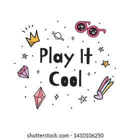 Cute t shirt design with slogan and cute patches
