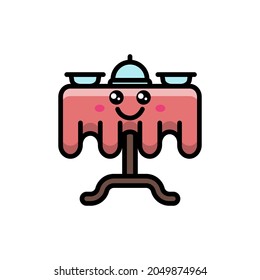 cute table restaurant icon illustration vector graphic