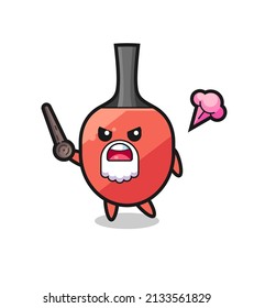 cute table tennis racket grandpa is getting angry , cute style design for t shirt, sticker, logo element