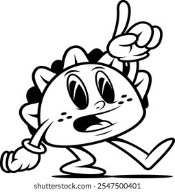 Vetor de Caracteres de Desenho Animado Taco Bonito