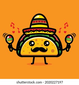 cute taco cartoon vector design