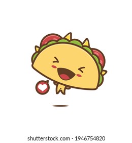 cute taco characters. Mexican food vector illustration with happy expressions