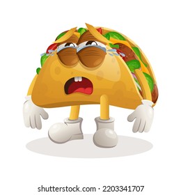 Cute taco mascot crying. Perfect for food store, small business or e-Commerce, merchandise and sticker, banner promotion, food review blog or vlog channel
