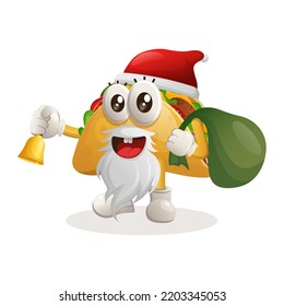 Cute taco santa claus christmasPerfect for food store, small business or e-Commerce, merchandise and sticker, banner promotion, food review blog or vlog channel
