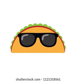 Cute Taco, vector illustration isolated on white background.