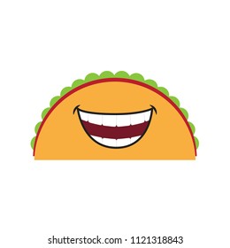 Cute Taco, vector illustration isolated on white background.