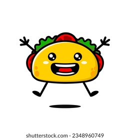 Cute Tacos Cartoon Character Premium Vector