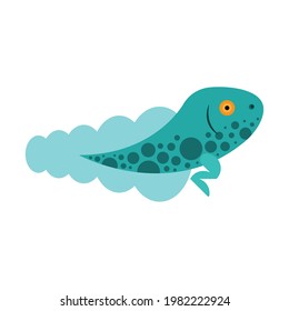 cute tadpole amphibian comic character