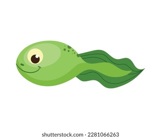 cute tadpole cartoon icon isolated