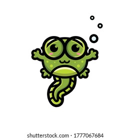 cute tadpole vector design swimming