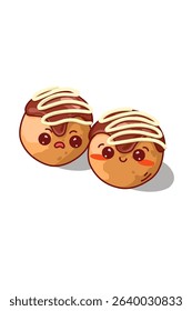Cute takoyaki kawaii delicious Japanese food with smile