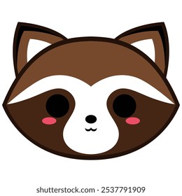 Cute Tanuki with Brown Fur. It was drawn with vector. No AI. 