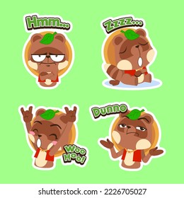 cute tanuki vector set, tanuki illustration