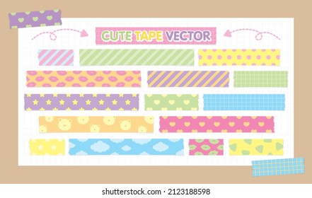 cute tape collection graphic element for decorating your artwork