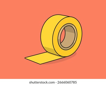 Cute Tape – Flat Vector Cartoon Illustration.
