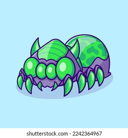 Cute Tarantula Spider Cartoon Vector Icon Illustration. Animal Nature Icon Concept Isolated Premium Vector. Flat Cartoon Style