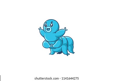 Cute Tardigrade (Water Bear) Cartoon Character Design