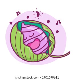 Cute taro cartoon character isolated on white background. Vector illustration.