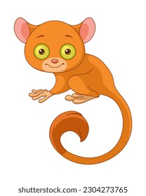 Cute tarsier monkey cartoon vector illustration