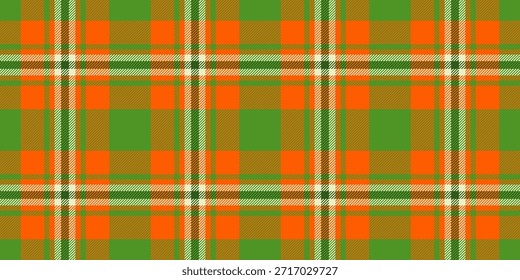 Fundo têxtil tartan bonito, padrão de inverno vetor sem emenda. Decoração xadrez verificar textura de tecido na paleta de cores verdes e brilhantes.