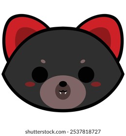  Cute Tasmanian Devil with Black Fur. It was drawn by vector. No AI. 