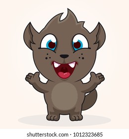 Cute Tasmanian devil. Cartoon character. Happy emotion