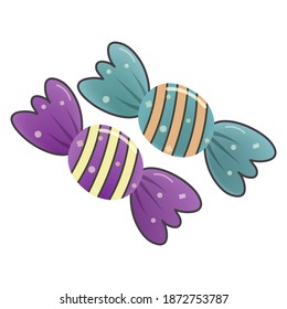 Un delicioso icono de caramelo. Diseño de vector plano. Ilustración aislada decorativa sobre fondo blanco.