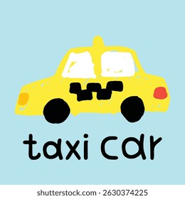 niedliches Taxi-Doodle-Vektorset