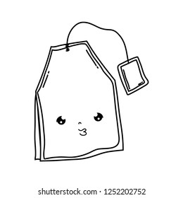 cute tea bag kawaii character