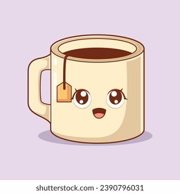 Cute Tea Character Design Illustration